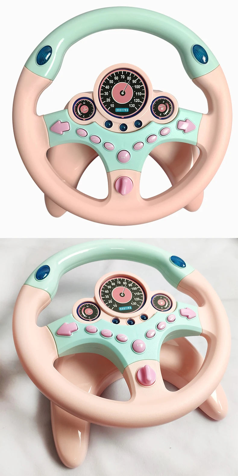 Infant Shining Eletric Simulation Steering Wheel Toy with Light Sound Kids Early Educational Stroller Steering Wheel Vocal Toys