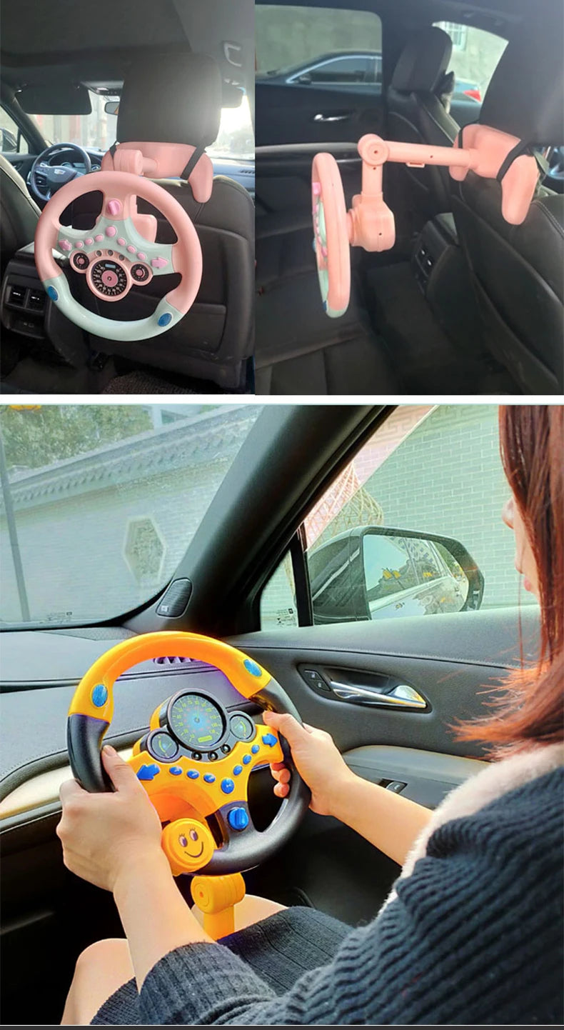 Infant Shining Eletric Simulation Steering Wheel Toy with Light Sound Kids Early Educational Stroller Steering Wheel Vocal Toys