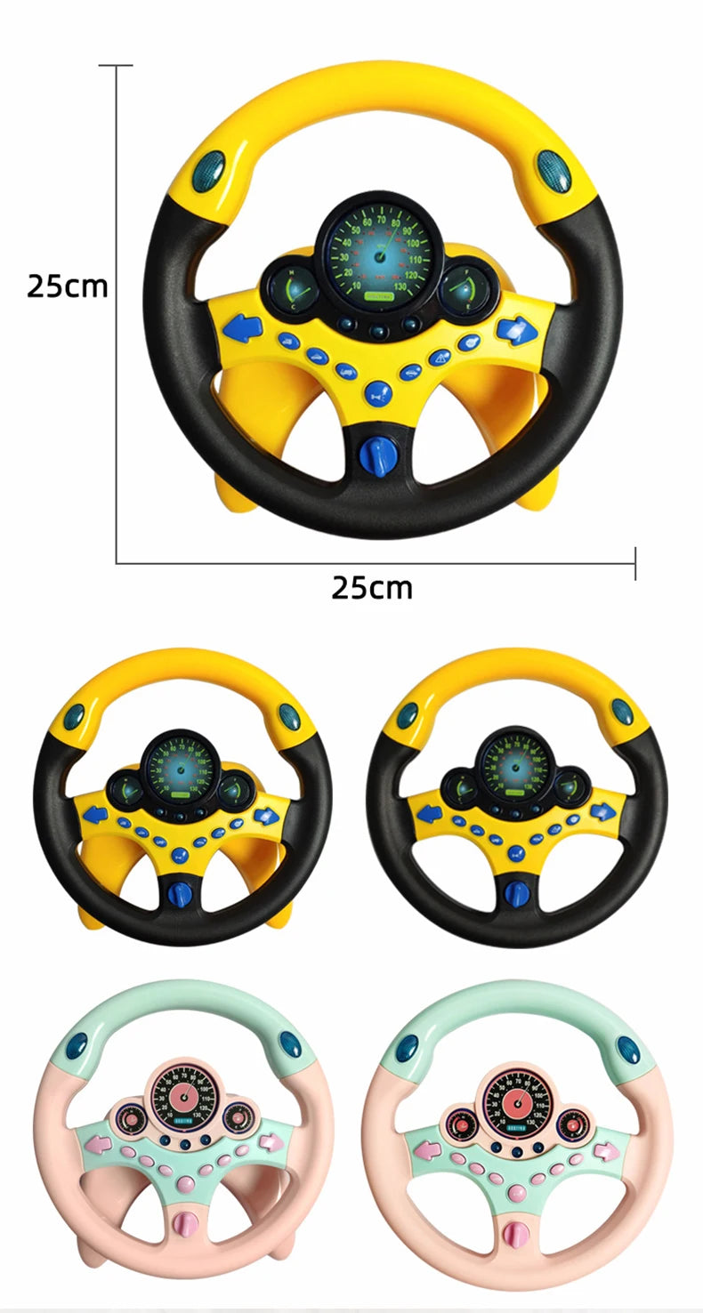 Infant Shining Eletric Simulation Steering Wheel Toy with Light Sound Kids Early Educational Stroller Steering Wheel Vocal Toys