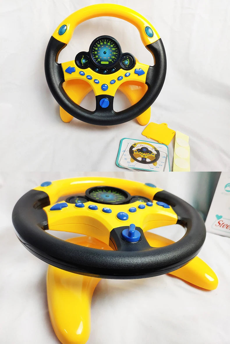 Infant Shining Eletric Simulation Steering Wheel Toy with Light Sound Kids Early Educational Stroller Steering Wheel Vocal Toys