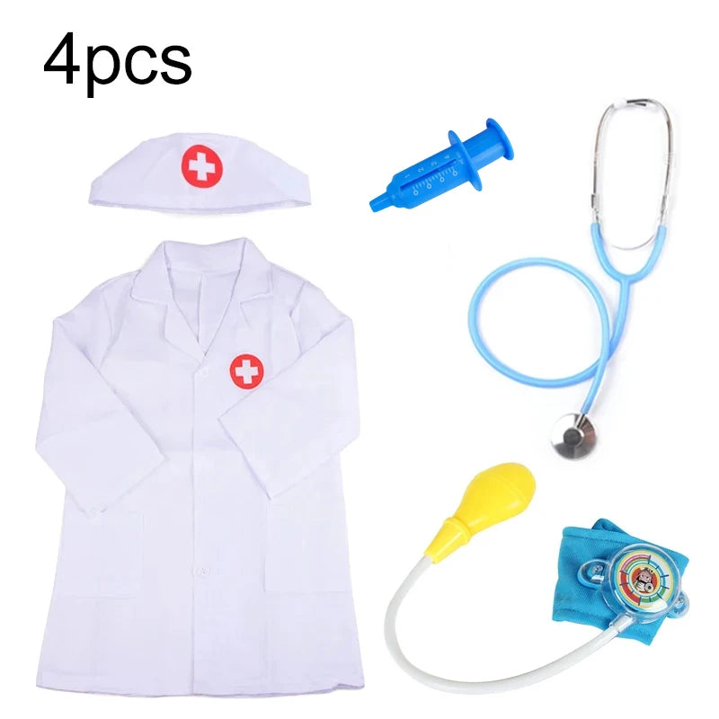 Children Doctor Toys Pretend Play Role Playing Puzzle Early Education Interactive Toy Nurse Clothing Birthday Gifts for Kids TMZ