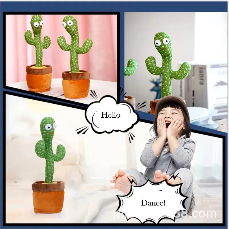 Dancing Cactus Repeat Talking Toy Electronic Plush Toys Can Sing Record Lighten USB Early Education Funny Gift Interactive Bled