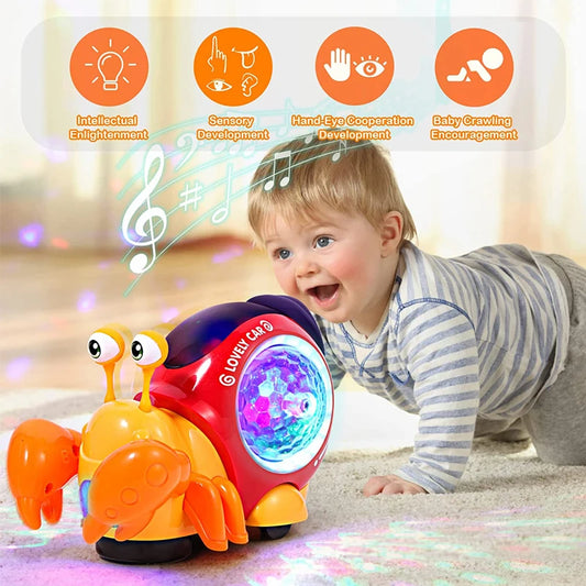 Crawling Crab Baby Toys With Music Light Up Interactive Musical Toys