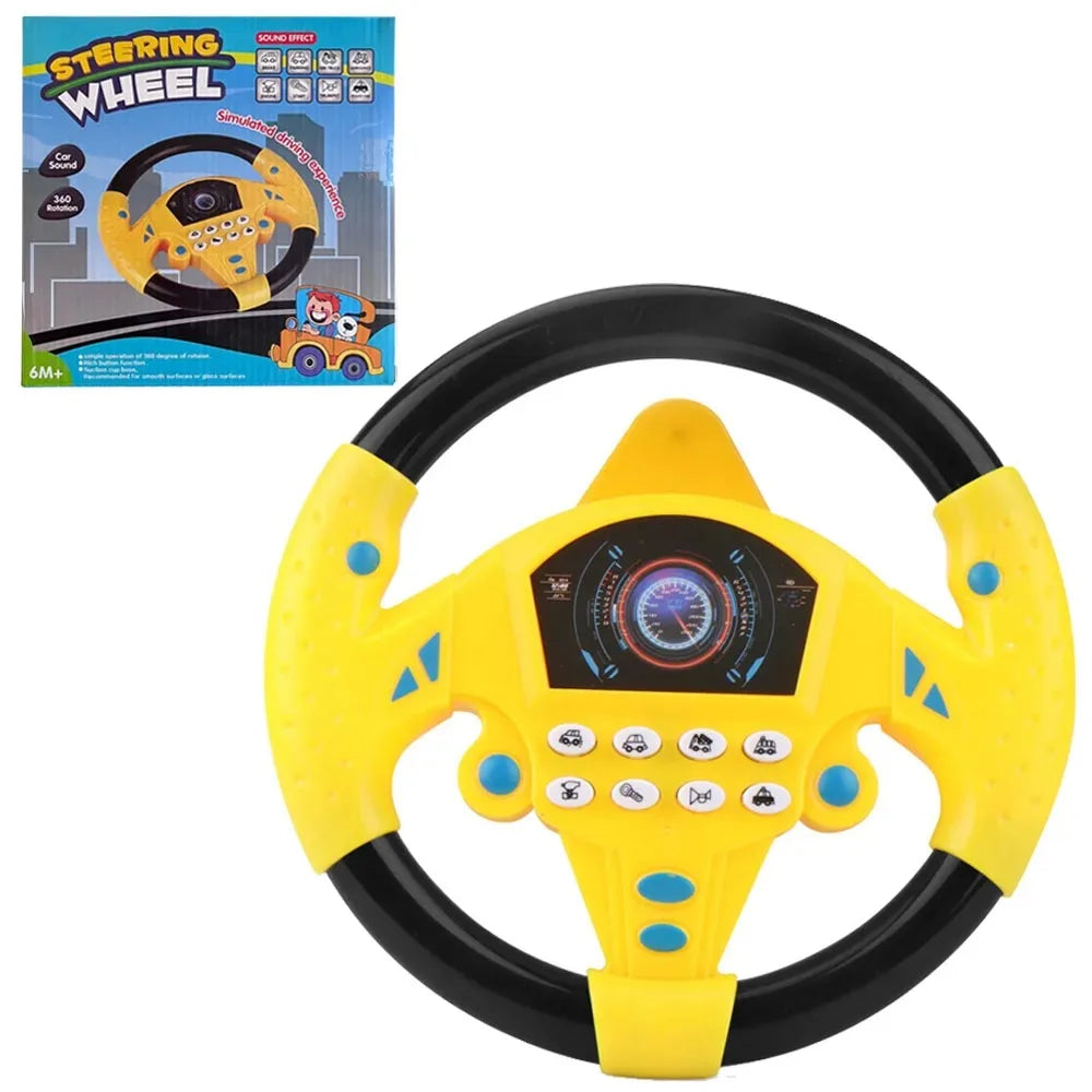 Infant Shining Eletric Simulation Steering Wheel Toy with Light Sound Kids Early Educational Stroller Steering Wheel Vocal Toys