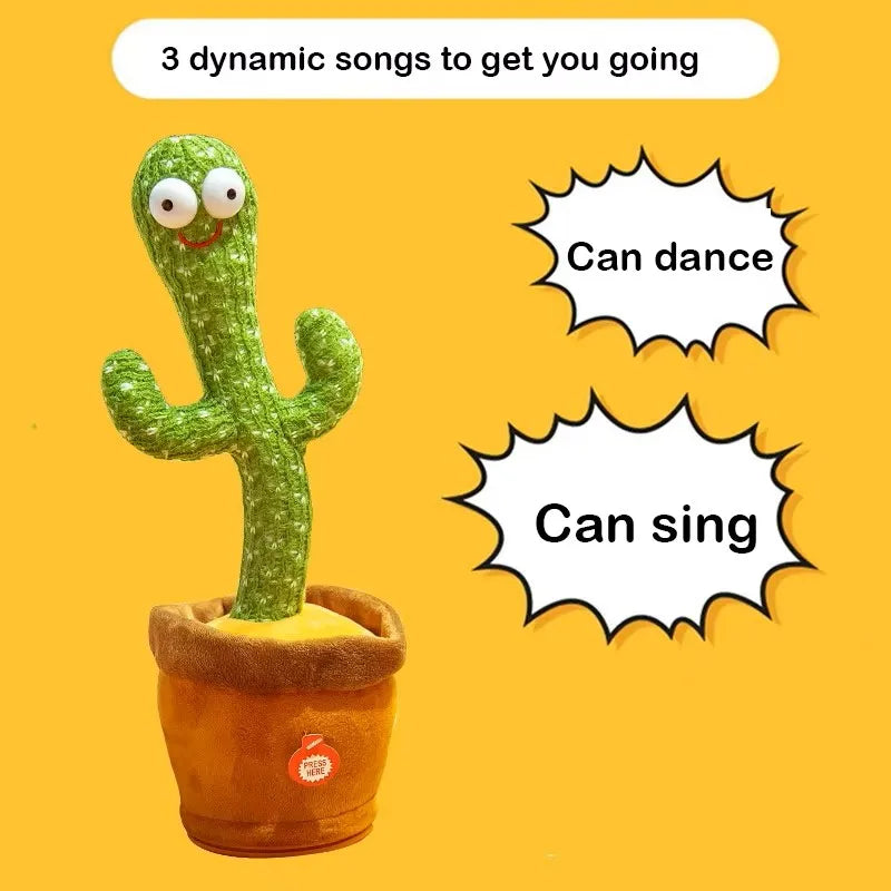 Dancing Cactus Repeat Talking Toy Electronic Plush Toys Can Sing Record Lighten USB Early Education Funny Gift Interactive Bled