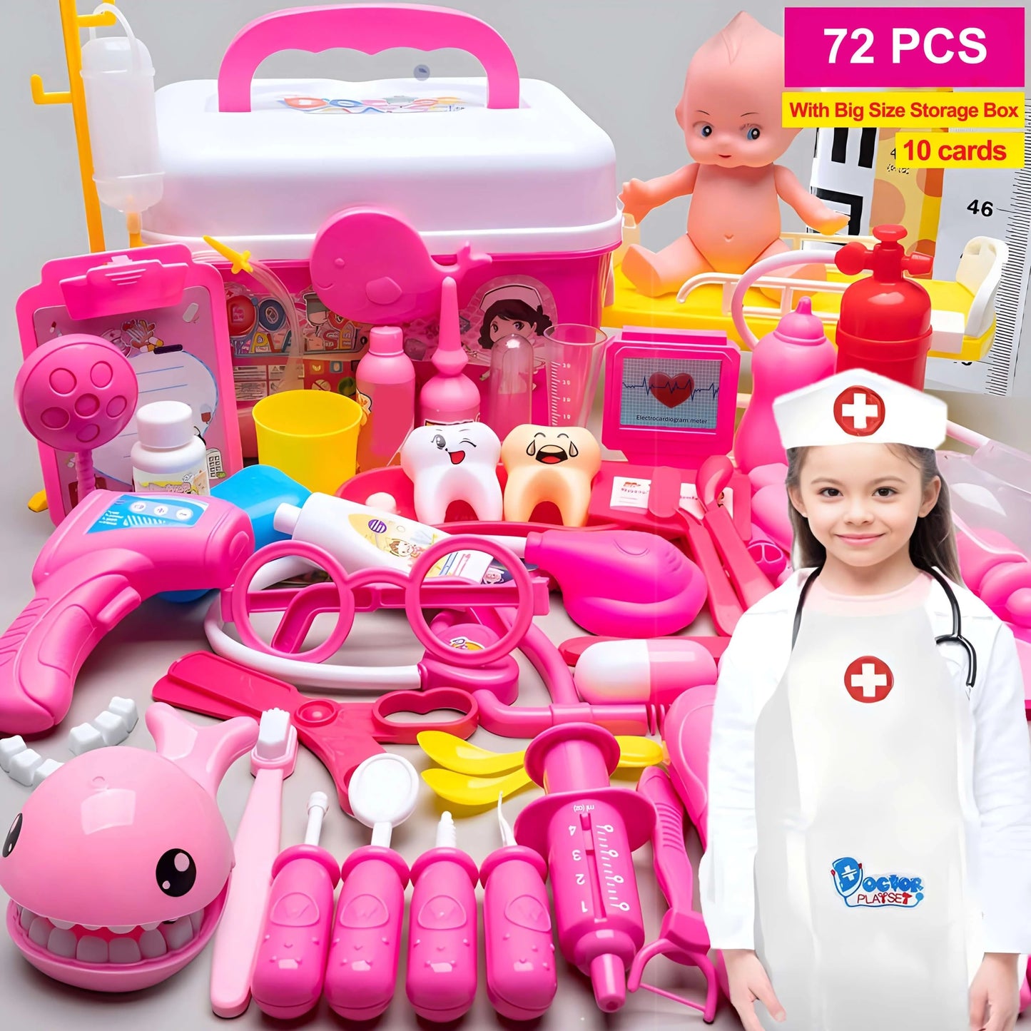 Doctor Kit for Kids Toys for Girls Boys Pretend Play Dress Up Educational Dentist Doctor Set Costume Medical Kit Role Play