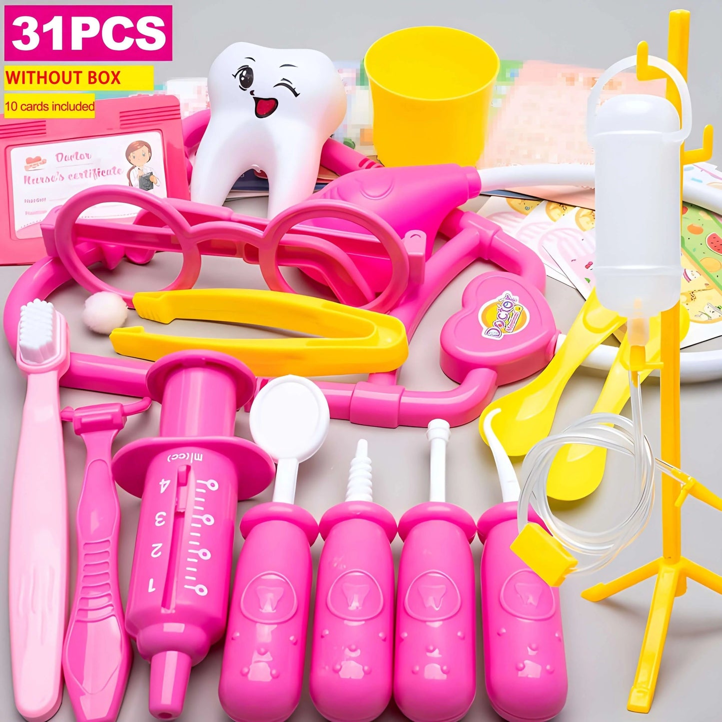 Doctor Kit for Kids Toys for Girls Boys Pretend Play Dress Up Educational Dentist Doctor Set Costume Medical Kit Role Play