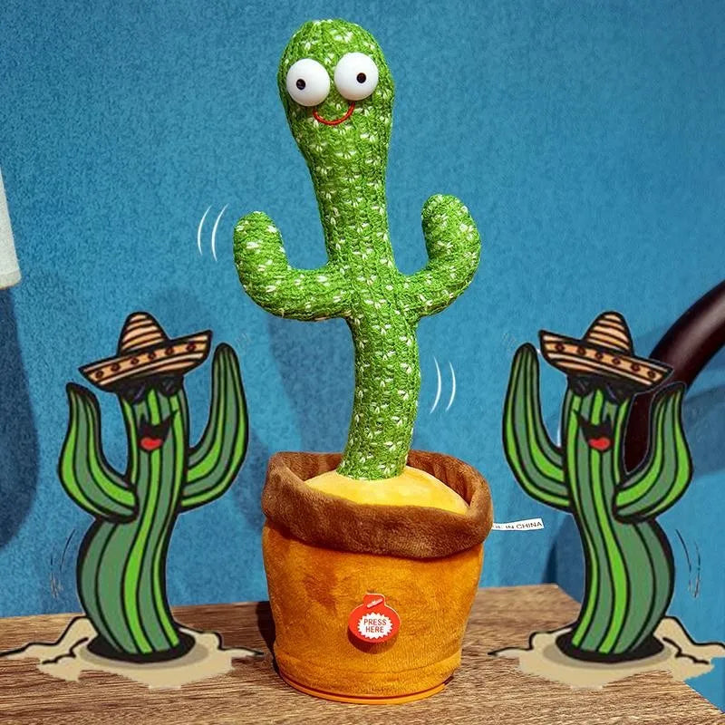 Dancing Cactus Repeat Talking Toy Electronic Plush Toys Can Sing Record Lighten USB Early Education Funny Gift Interactive Bled