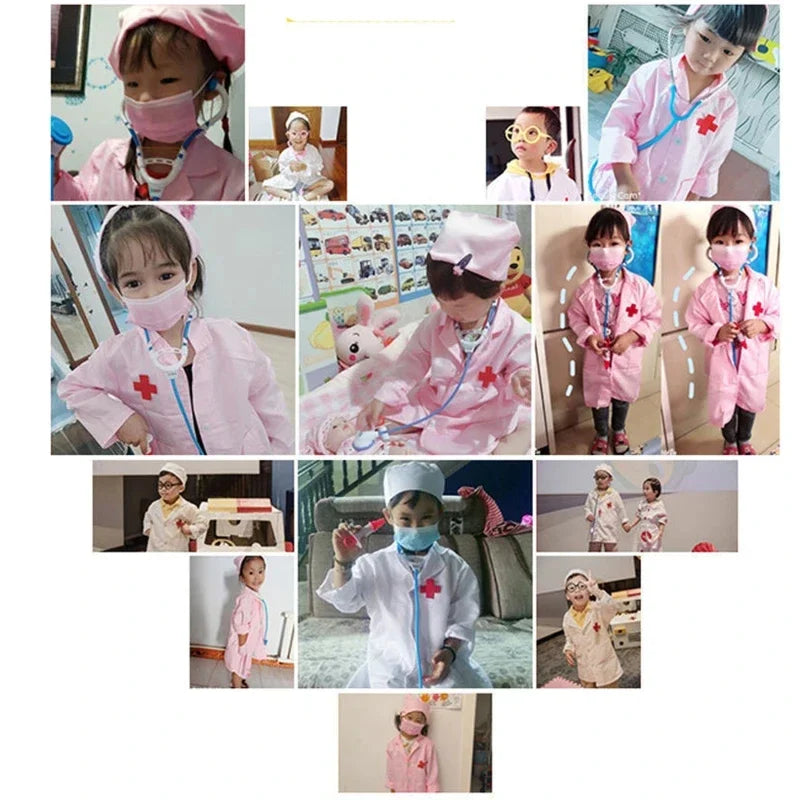 Children Doctor Toys Pretend Play Role Playing Puzzle Early Education Interactive Toy Nurse Clothing Birthday Gifts for Kids TMZ